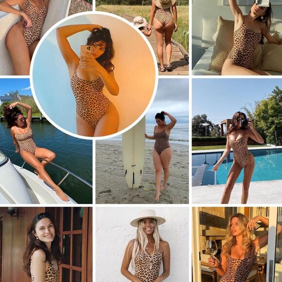 Sexy Leopard Tummy Control One Piece Swimsuit for Women - Picture 5 of 6